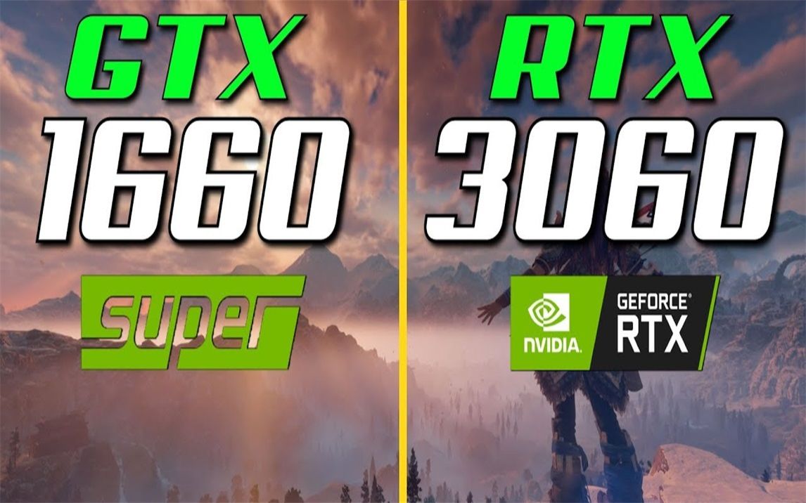 GTX 1660Super 6G vs RTX 3060 12G 显卡对比(1080P分辨率测试,CPU为R5 3600) 1080P 60帧视频