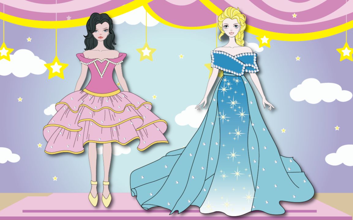 手工剪纸动画,公主设计的仙女裙!