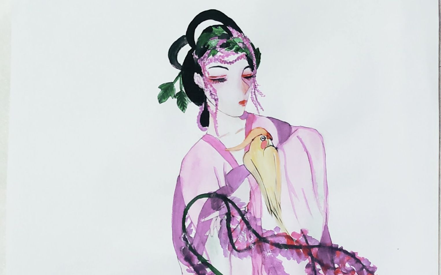 诗经拟人化手绘《葛覃》