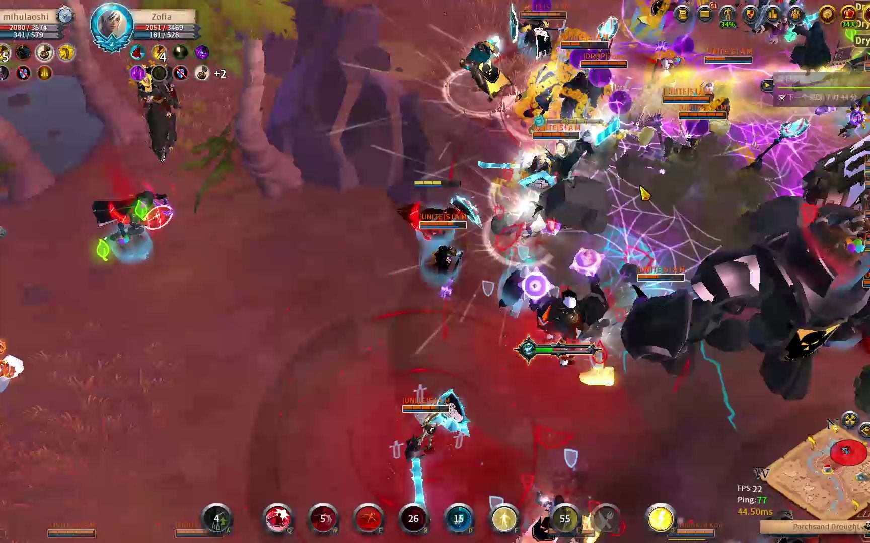 Albion Online 加入qwer!! 恶魔之牙demonfang 视角 (听不太懂韩英call).网络游戏热门视频