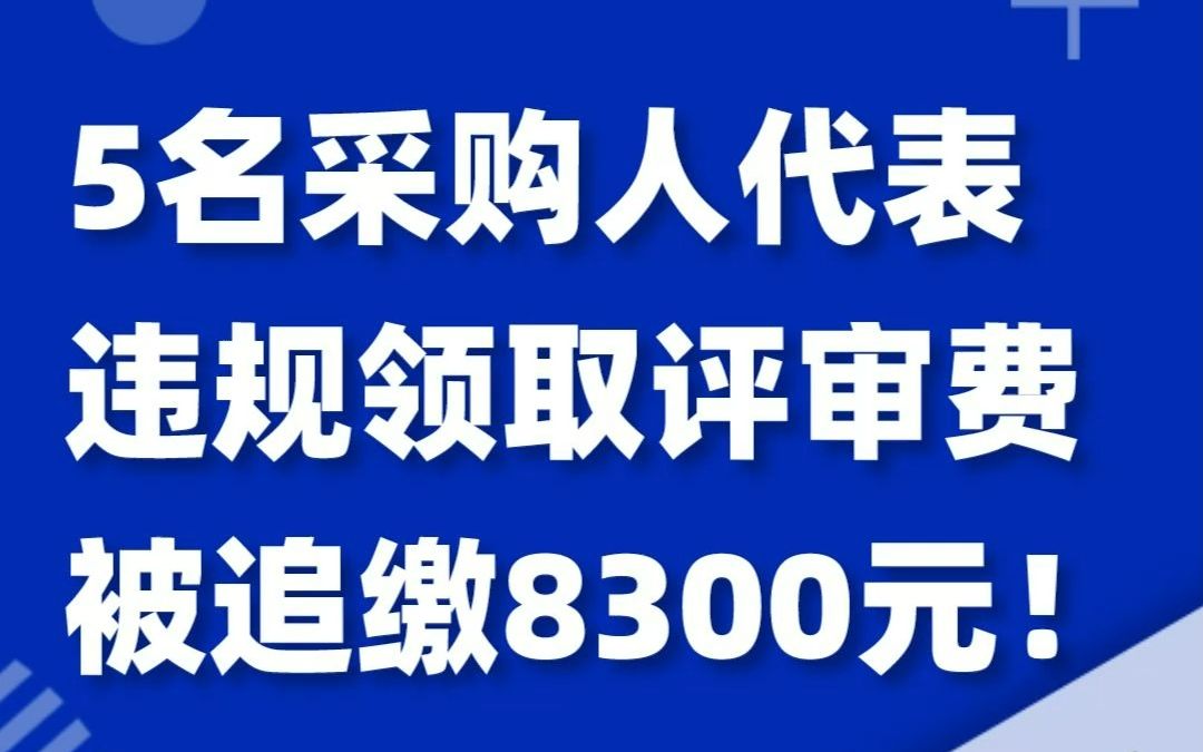 5名公职人员以采购人代表身份参与评标,领取评审费8300元被罚!哔哩哔哩bilibili