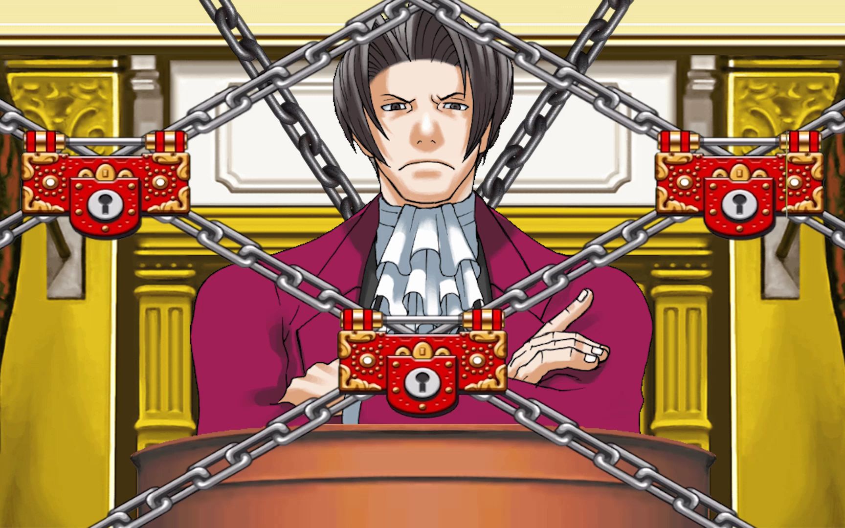 逆转裁判素材 心灵枷锁1-5锁 出现与破碎 绿幕 1080p_哔哩哔哩_bili