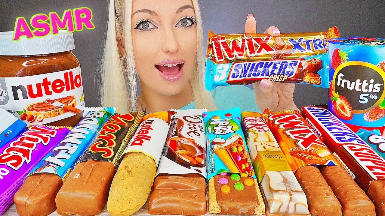 【jellaasmr】吃巧克力棒丨nutella丨士力架丨kitkat丨twix