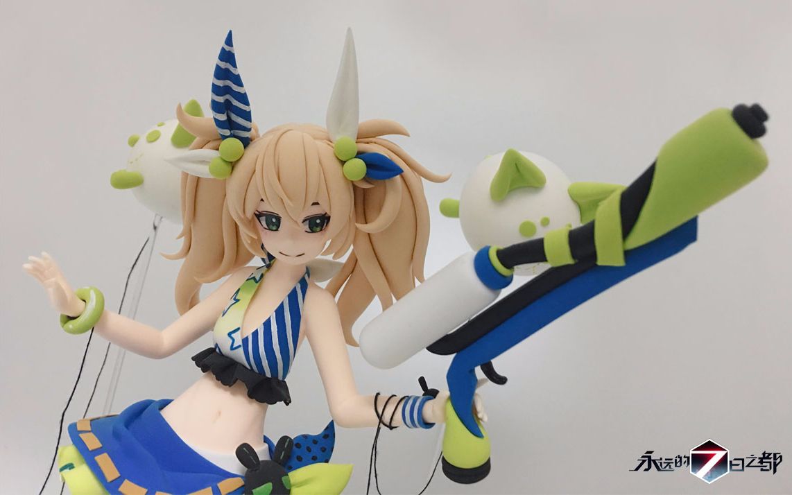 【阿晴】超轻粘土正比手办制作---永远的7日之都【泳装妮维】_哔哩