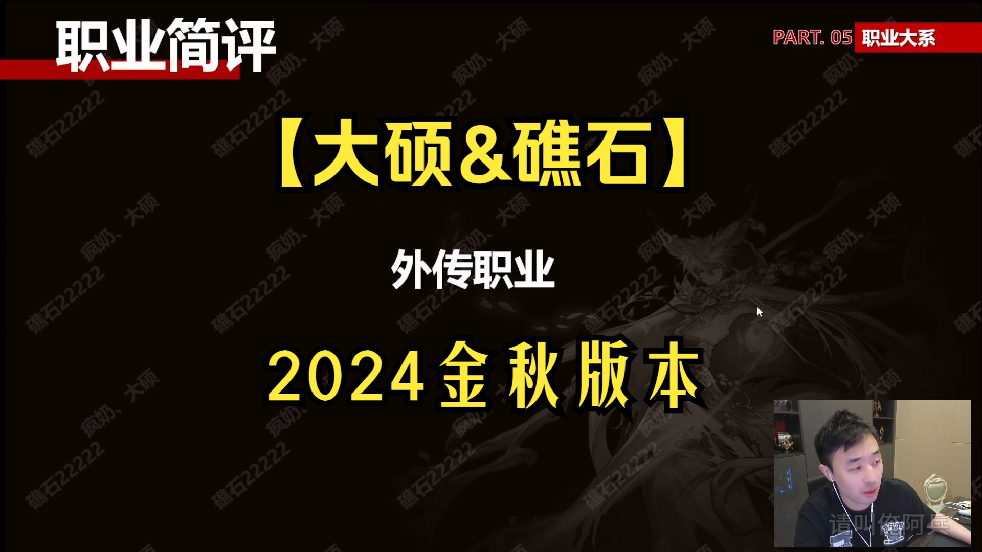 【大硕&礁石】外传职业 2024金秋版本职业简评网络游戏热门视频