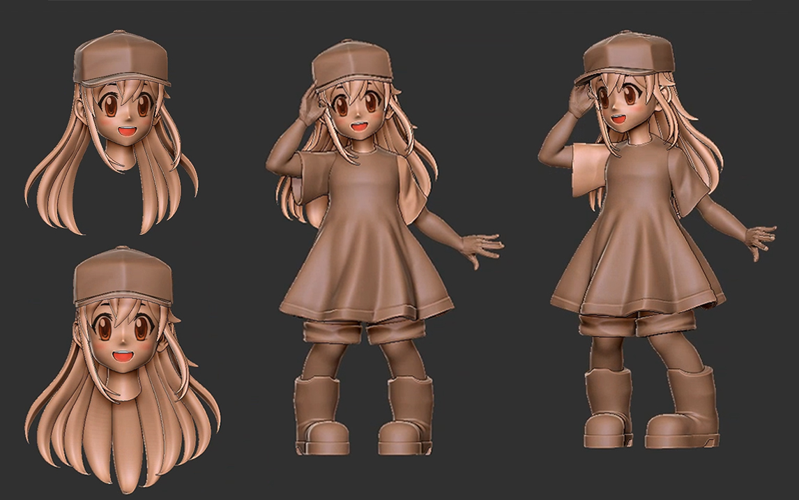 【zbrush】血小板老婆手办模型全身雕刻,老婆还是自己雕的香