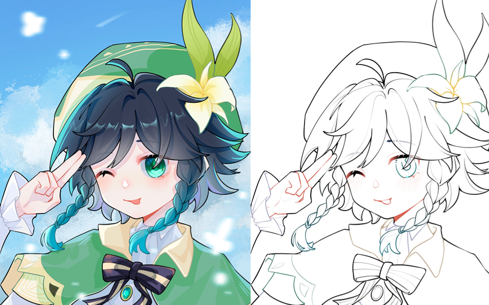 【ipad绘画】从零教你画原神温迪,旅行者你学会了吗?插画教程!