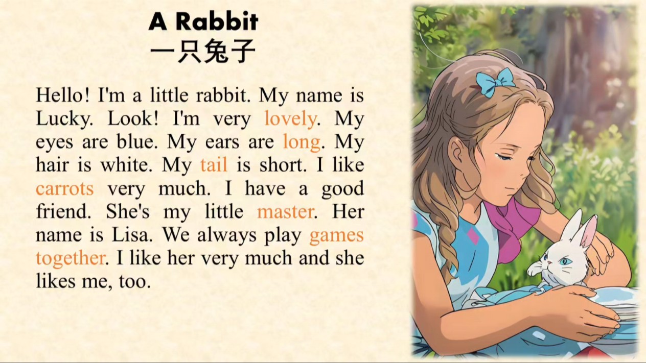 每日少儿英语短文听读|一只兔子