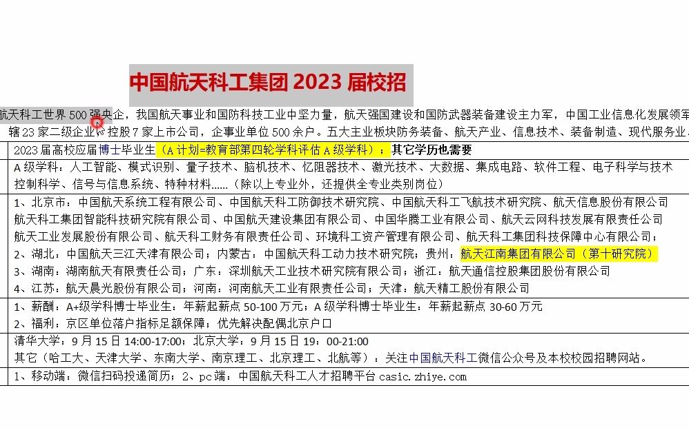 央企中国航天科工A计划起薪30万23届校招启动!!!哔哩哔哩bilibili