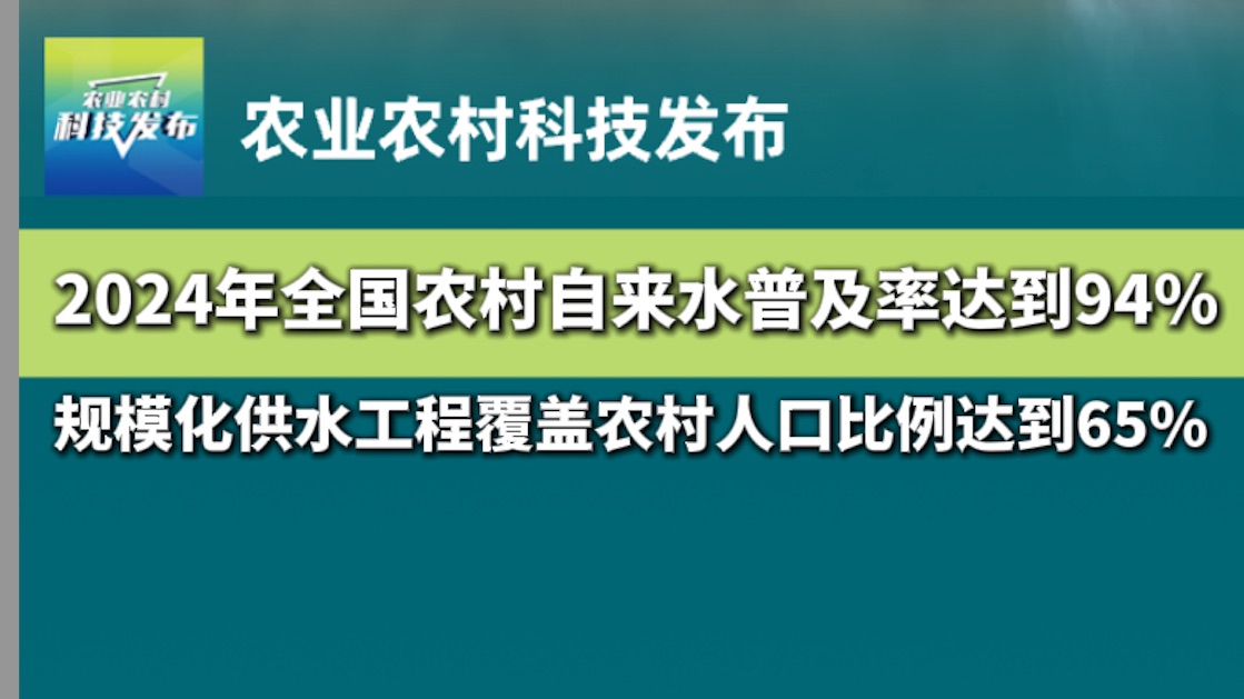 2024年全国农村自来水普及率达到94%,规模化供水工程覆盖农村人口比例达到65%哔哩哔哩bilibili