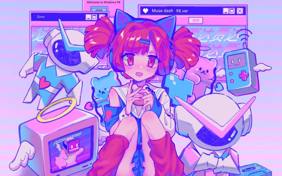 指绘musedash制服少女布若指绘过程