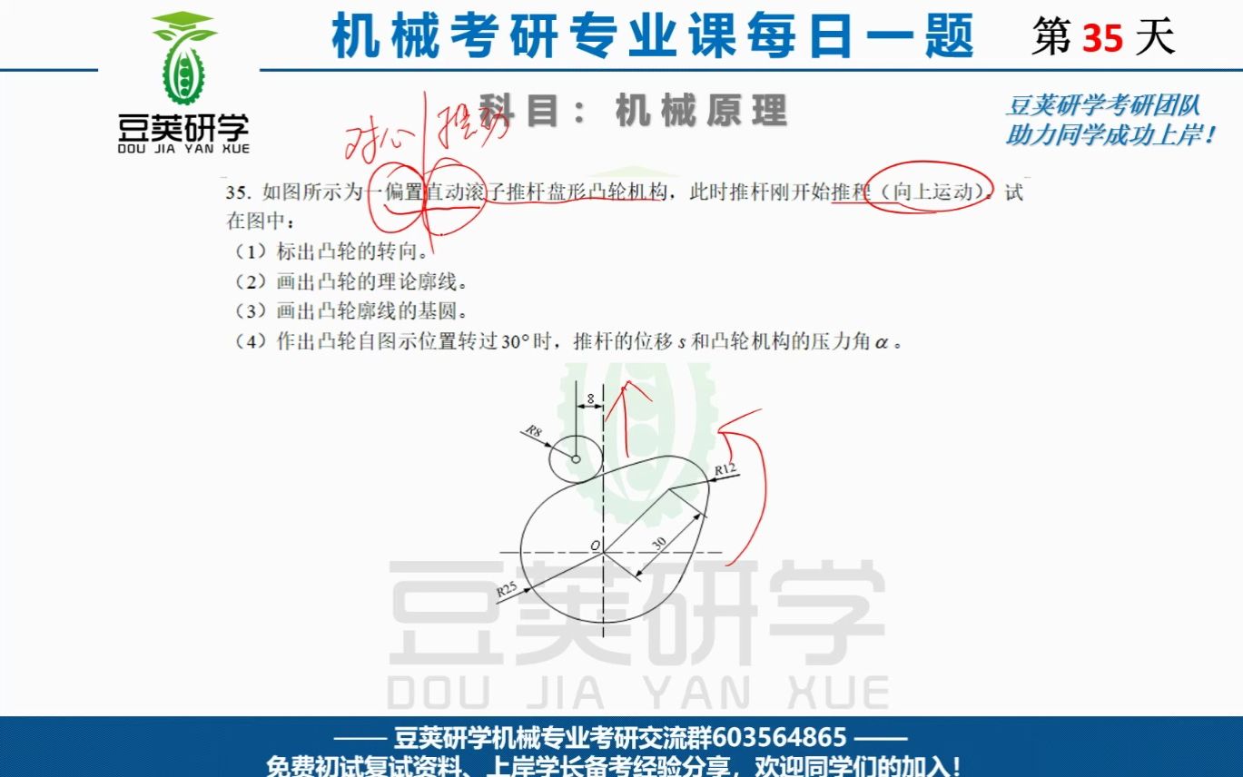 [图]机械原理考研每日一题——凸轮