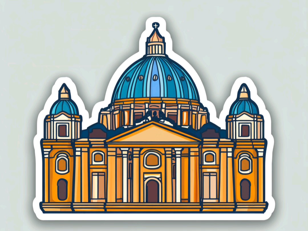 城市地标logo插画之梵蒂冈