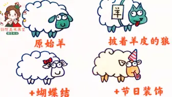 羊了个羊可爱卡通亲子简笔画，1分钟教你学会画小羊，简单易学！