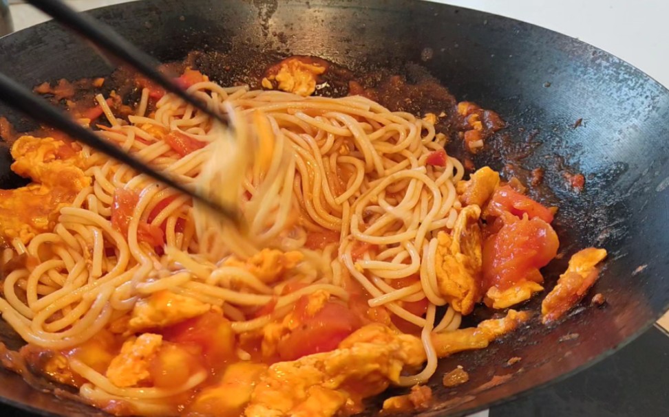 美食创作番茄鸡蛋意面90