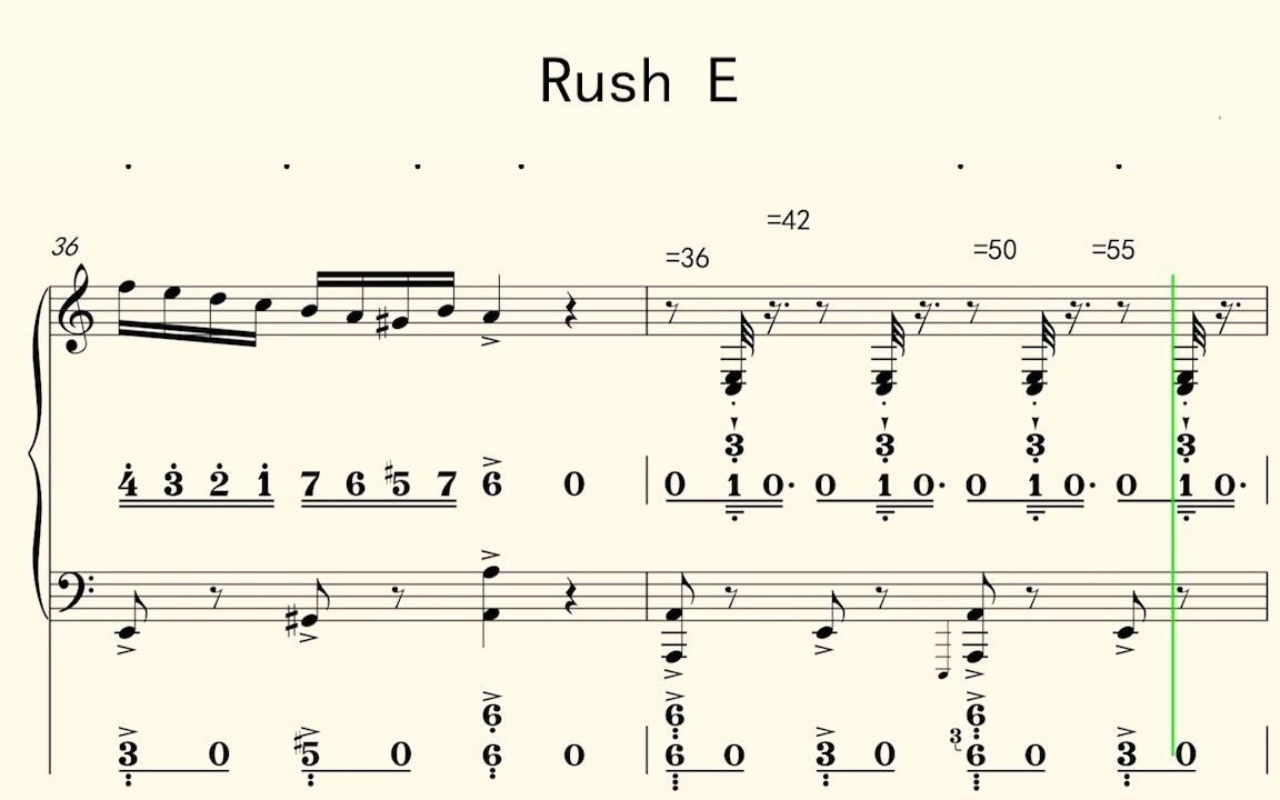 rush c钢琴谱图片