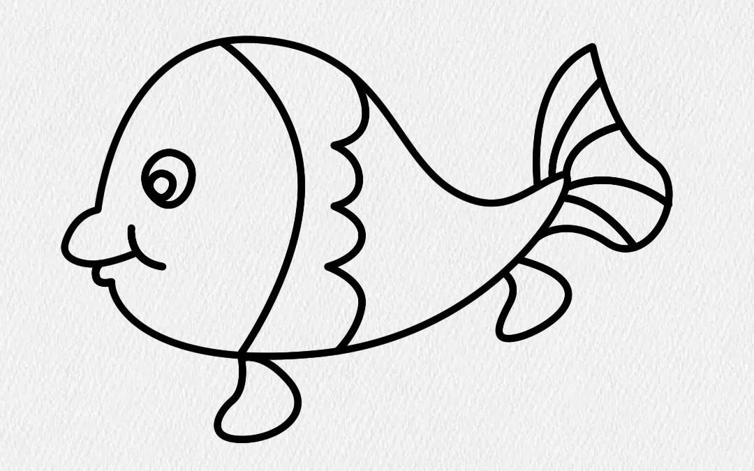 一年级小鱼简笔画图片