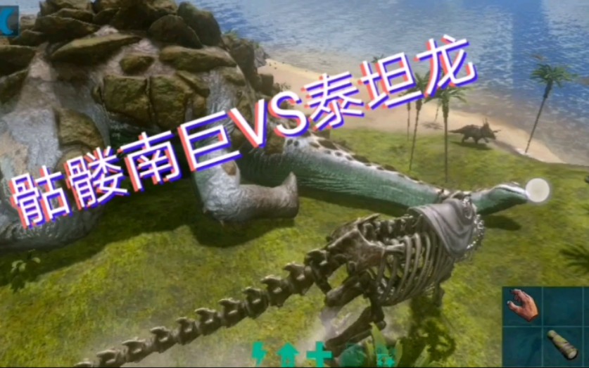 小顾g解说方舟生存进化骷髅南方巨兽龙vs泰坦龙大战开始