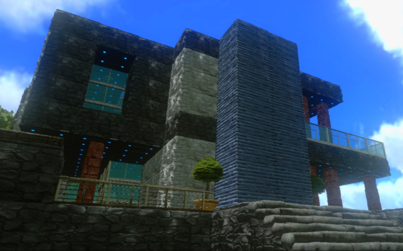 【方舟手游】建筑教程之:悬崖滨海别墅