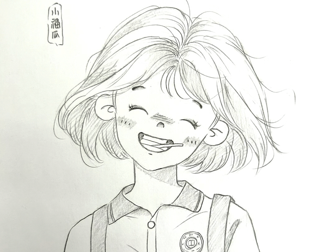 q版头像绘画过程 谭松韵×李尖尖