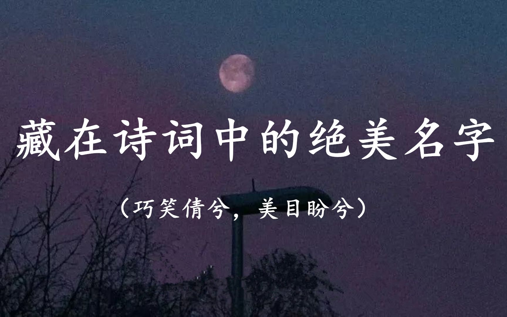 “知许、问渠、美盼……”| 那些藏在古诗词中的绝美名字,再也不用担心取不出好听的名字了哔哩哔哩bilibili