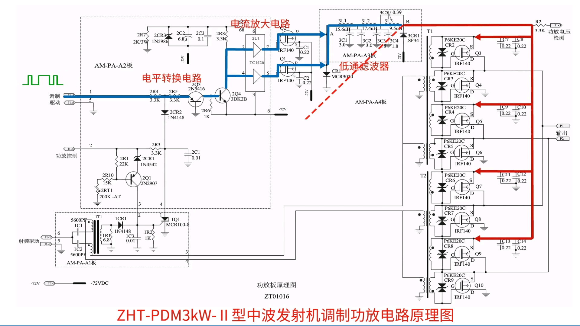 正泰3kw中波發射機功放電路工作原理