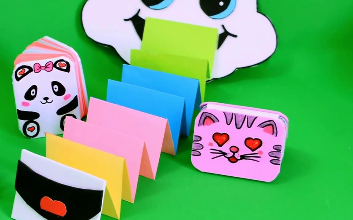 教你制作3款可爱的迷你笔记本,简单易学有创意,手工diy视频教程_哔哩
