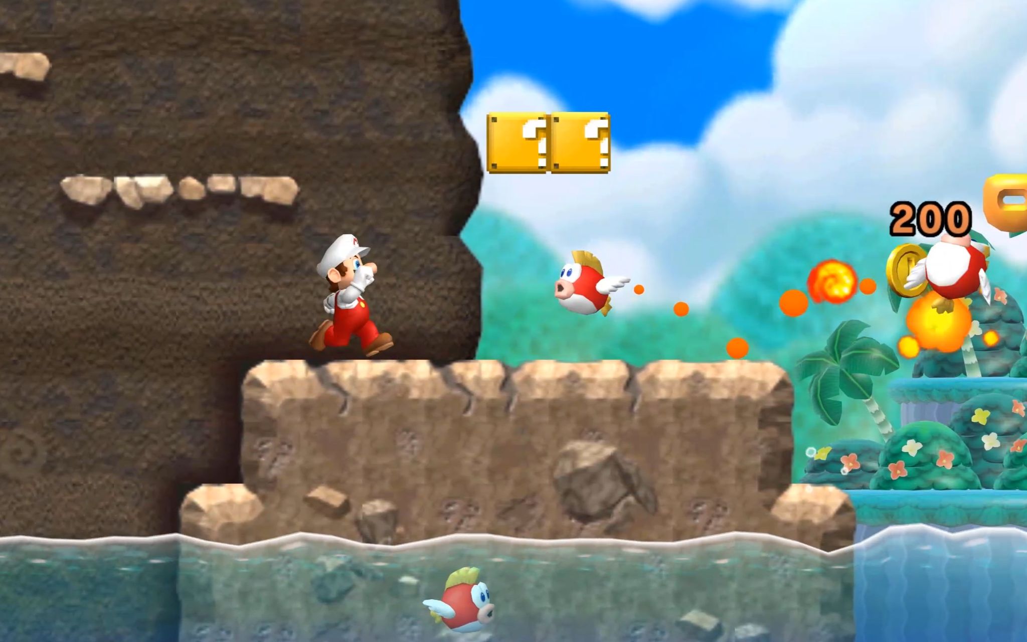 新超级马里奥兄弟wii24:经典飞鱼关卡再现