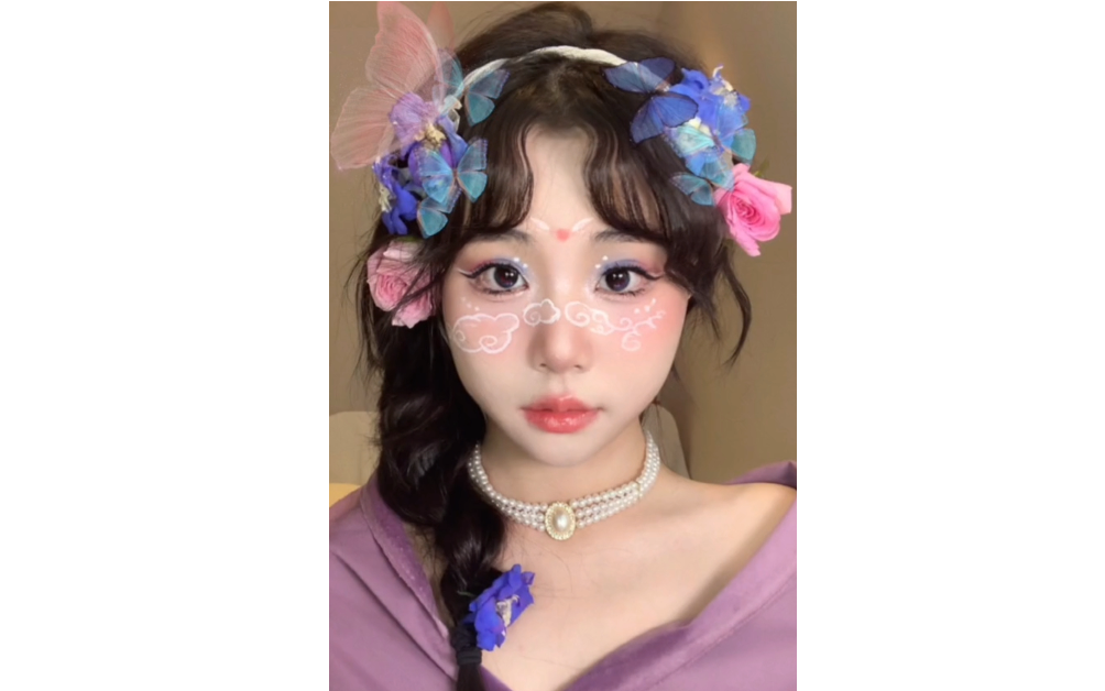 七夕织女画中人仿妆,七夕玫瑰仙鹤妆,画中人仿妆