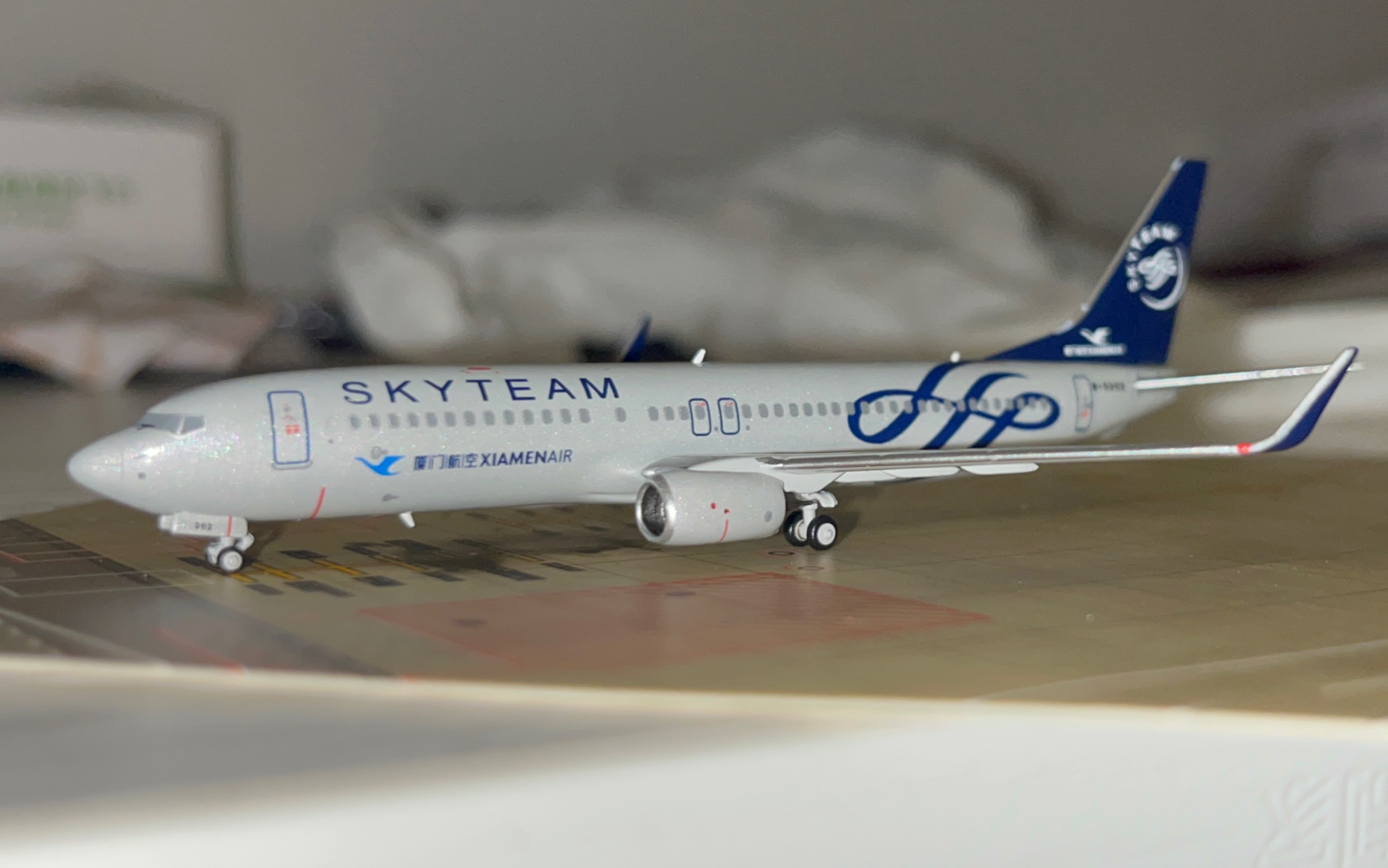 ng model 厦门航空737-800天合联盟彩绘飞机模型1/400开箱