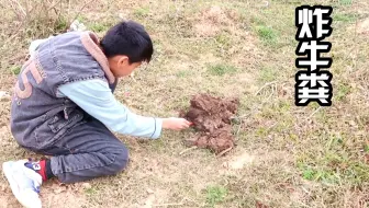家长和三个小伙子去炸牛粪，溅到满身都是，连头发上都有，太惨了