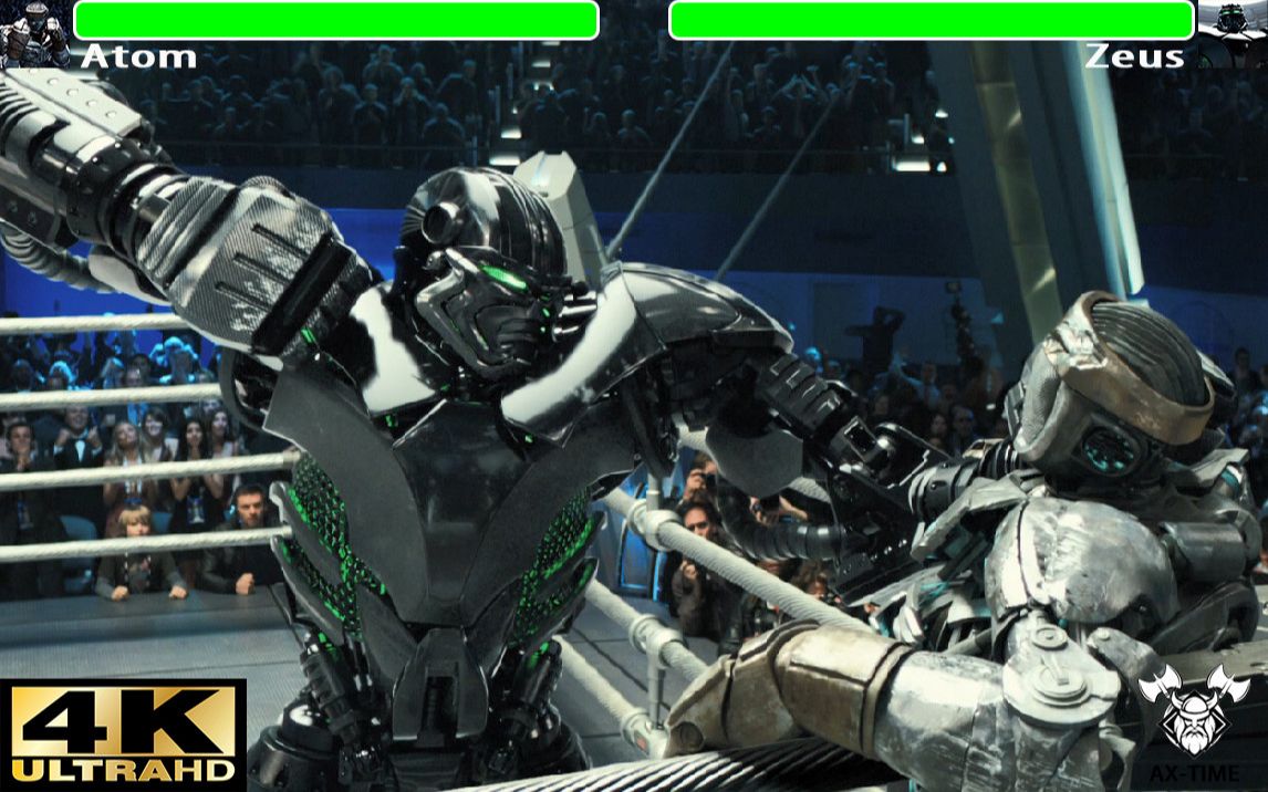 【4k】宙斯vs亚当 铁甲钢拳 1-4回合 沙包的春天