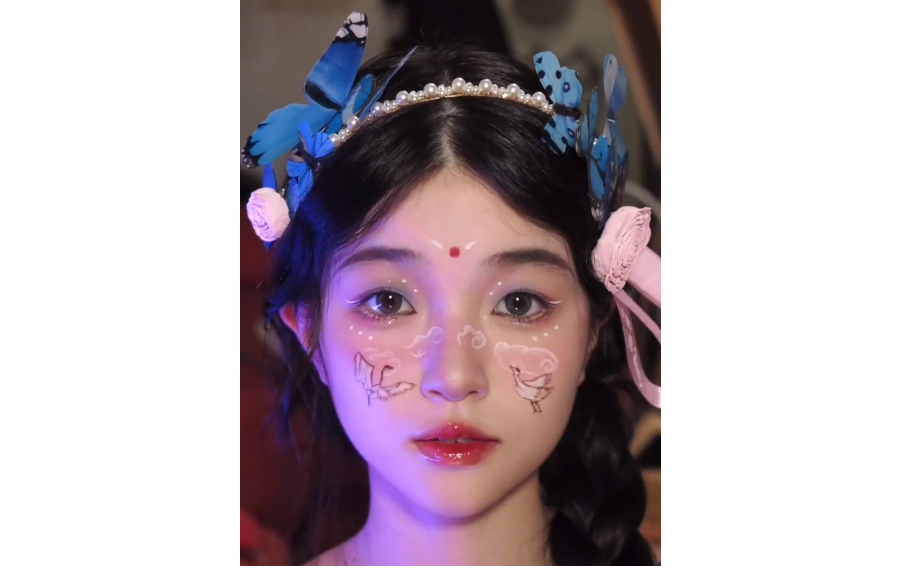 七夕织女画中人仿妆,七夕玫瑰仙鹤妆_哔哩哔哩_bilibili