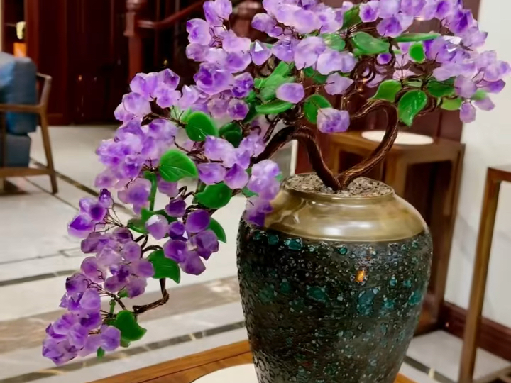 天然紫水晶九紫离火运发财树～原矿紫水晶～硕果累累～花开富贵～招财