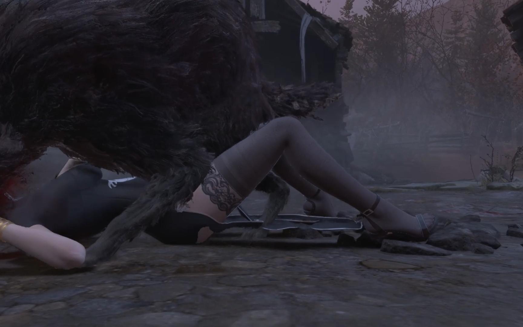 与狗狗嬉戏的艾达王