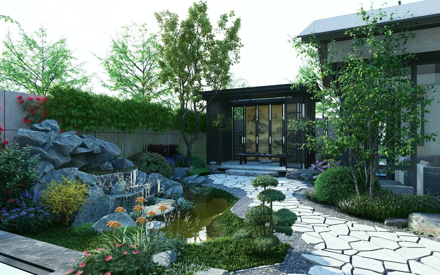 lumion 新中式庭院