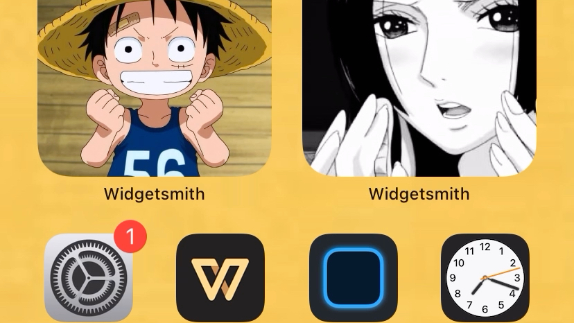 iOS 14 帅气海贼王壁纸,琢磨一天终于有点效果,widgetsmith.哔哩哔哩bilibili