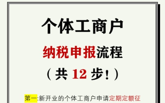 个体工商户纳税申报流程||这还不码住?总共12步,每步都写的很详细,跟着图文指示走!不怕教不会你!哔哩哔哩bilibili