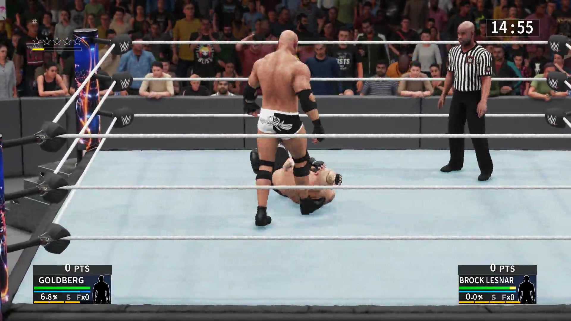 《wwe2k18》高柏vs布洛克莱斯纳 五星铁人赛
