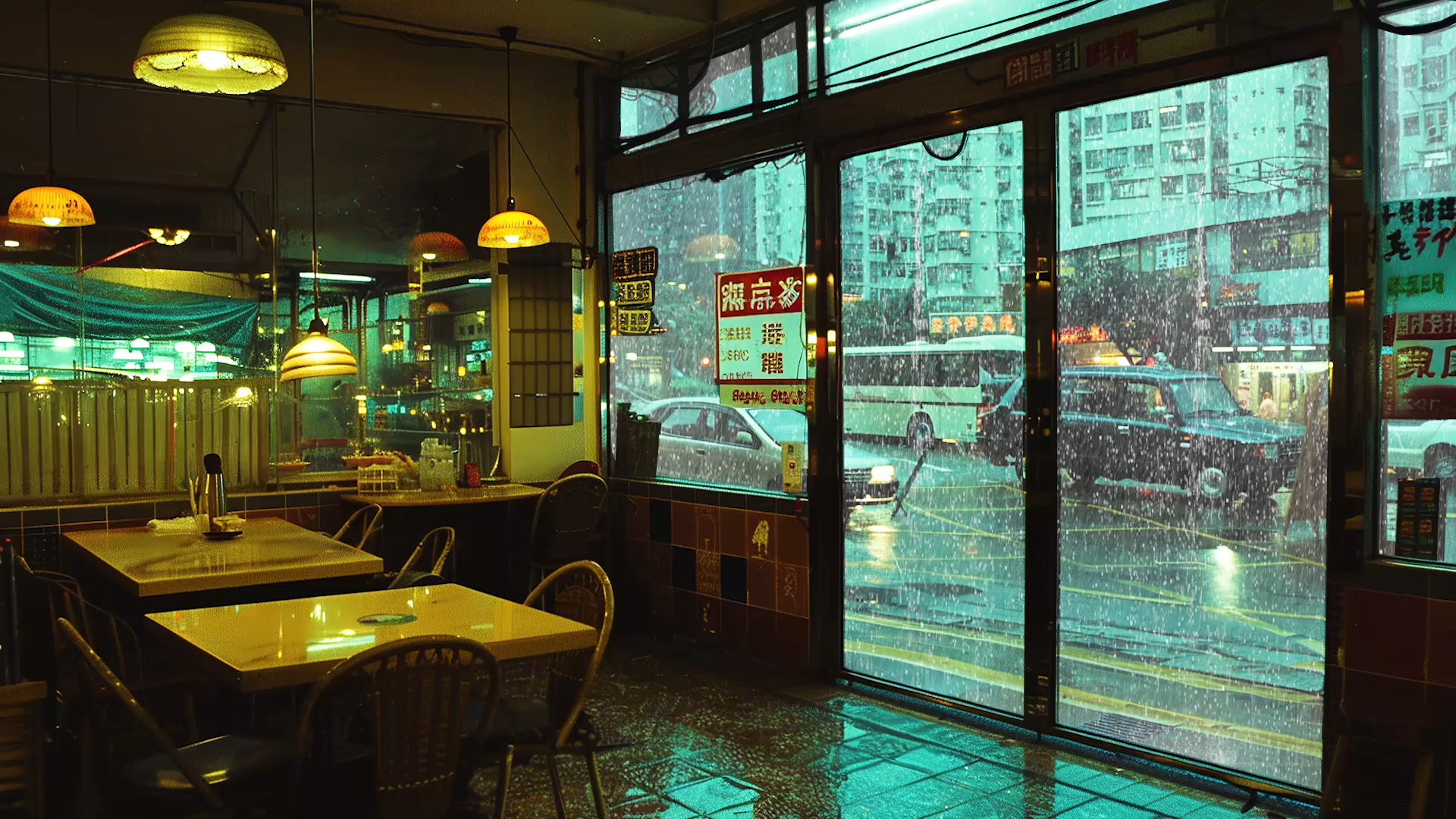 电影感调色丨迷失的广东街头雨天氛围丨下雨天躲在茶餐厅避雨,雨声放松,白噪音助眠哔哩哔哩bilibili