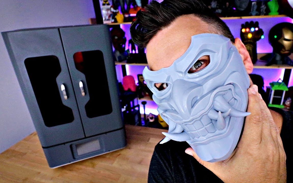 【3d打印面具】桌面级光固化3d打印机打印的不需要拼接一比一面具