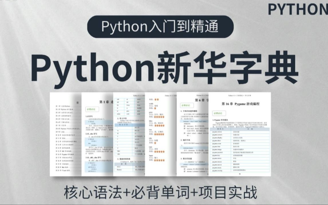 [图]【全64页】强推！零基础小白人手必备，死磕完这本手册，你的Python就牛了！