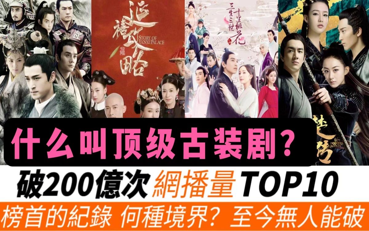 网播量破200亿次的顶级古装剧TOP10!究竟火到什么程度?连《延禧攻略》《琅琊榜》都只有垫底的份儿!赵丽颖《知否知否》近300亿只排第五,《楚乔...