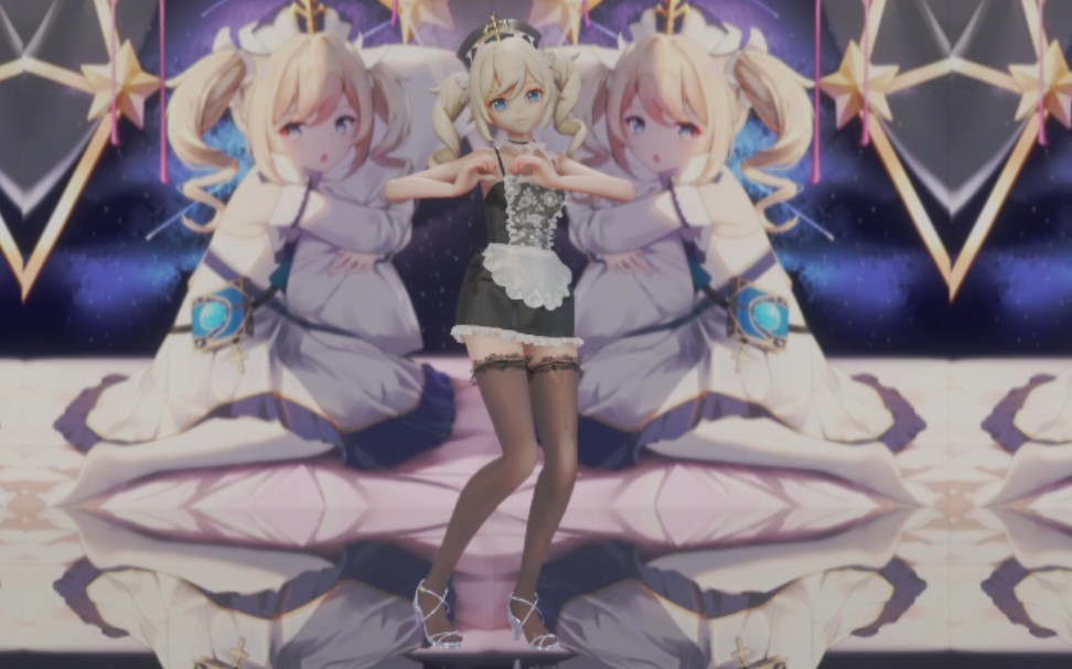 原神芭芭拉穿刻晴的丝袜让刻晴无袜可穿