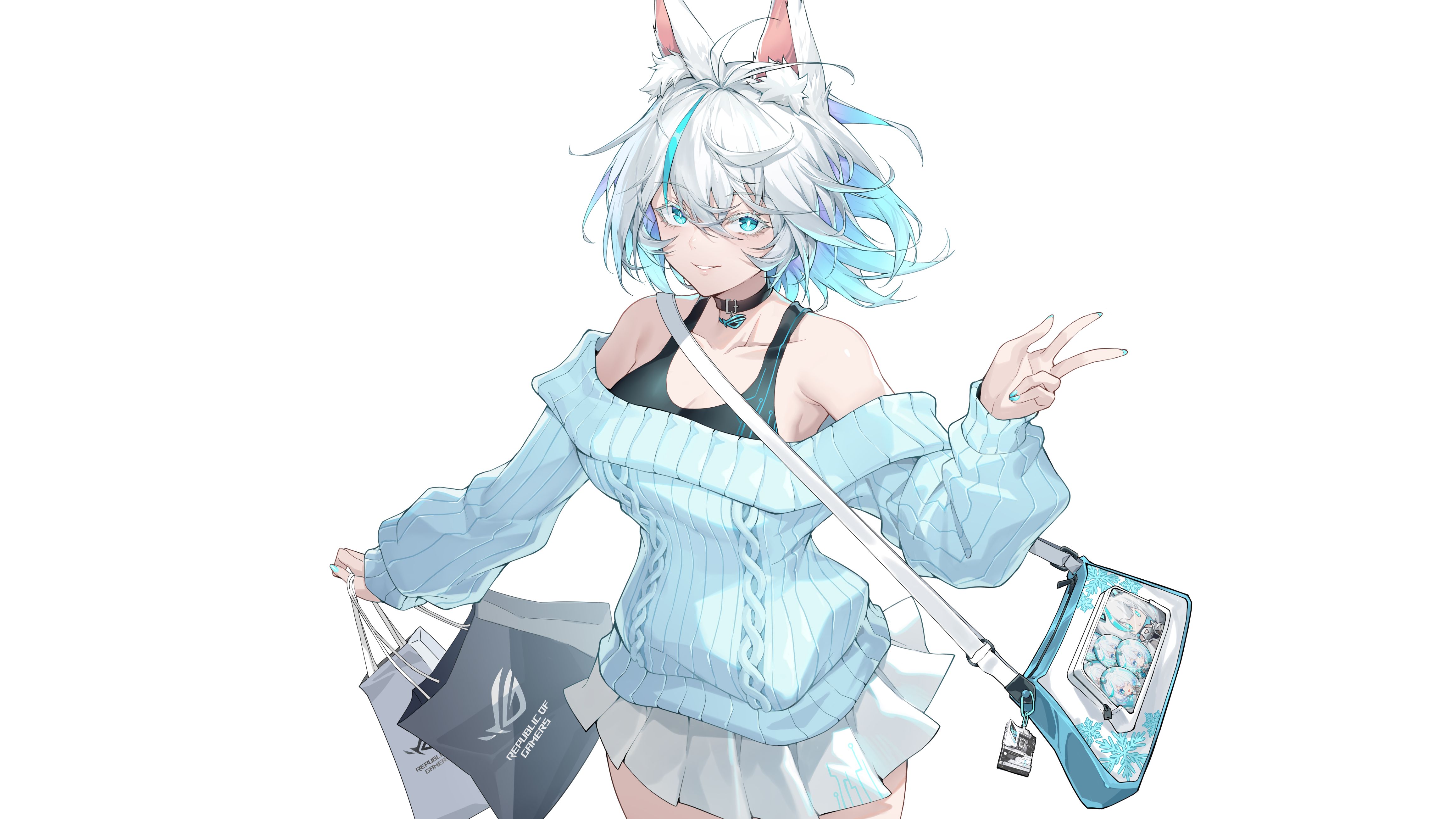 华硕rog吹雪姬常服绘制过程