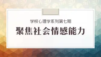 ACHPPI Webinar - 聚焦社会情感能力
