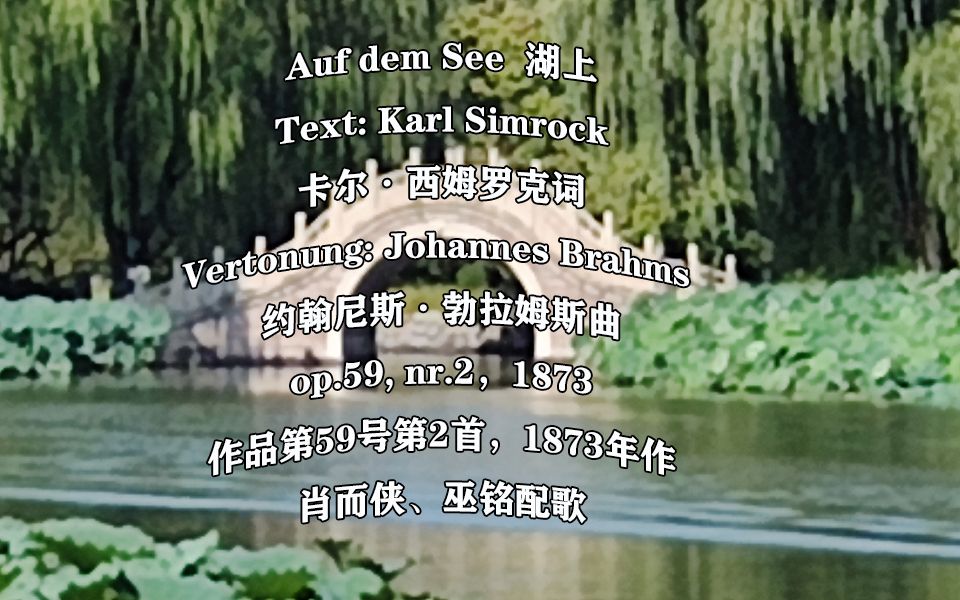 勃拉姆斯湖上(Auf dem See, op.59 nr.2)哔哩哔哩bilibili