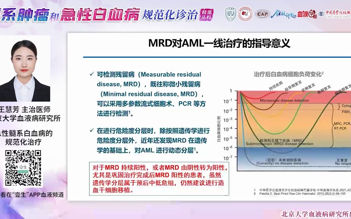 王慧芳:急性髓系白血病的规范化治疗哔哩哔哩bilibili