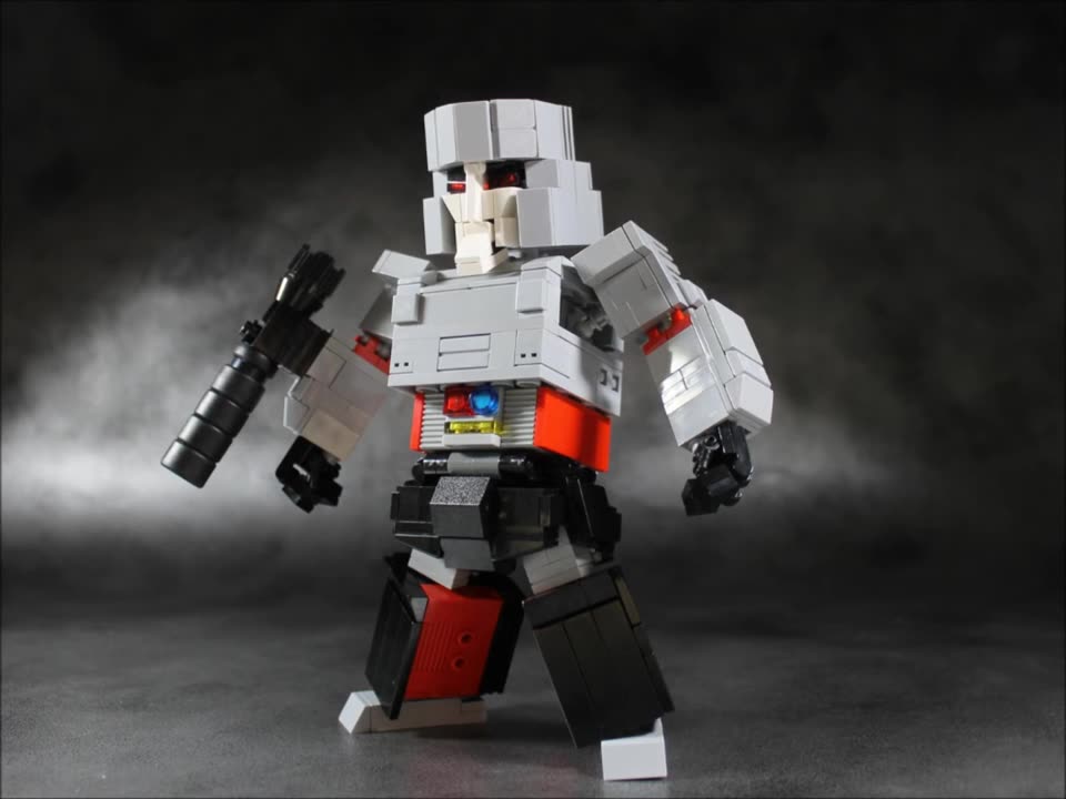 乐高moc作品变形金刚q版威震天变形展示