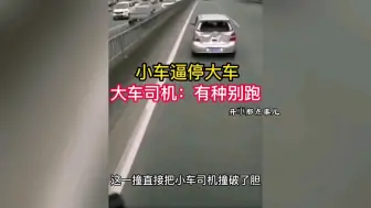 Descargar video: 小车故意挡住大车！大车司机：当我软柿子？有种别跑！小车司机：不跑你撞我啊！